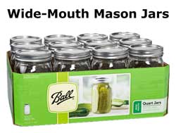 Wide-mouth mason jars